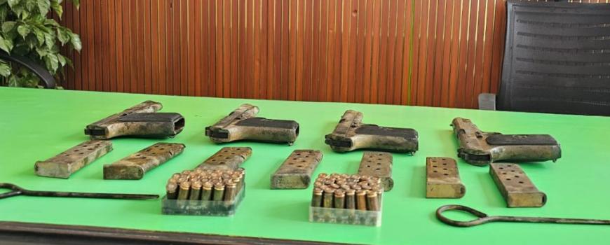 ४ थान पेस्तोल र ५८ राउण्ड गोली विष्णुमति खोला किनारमा फेला